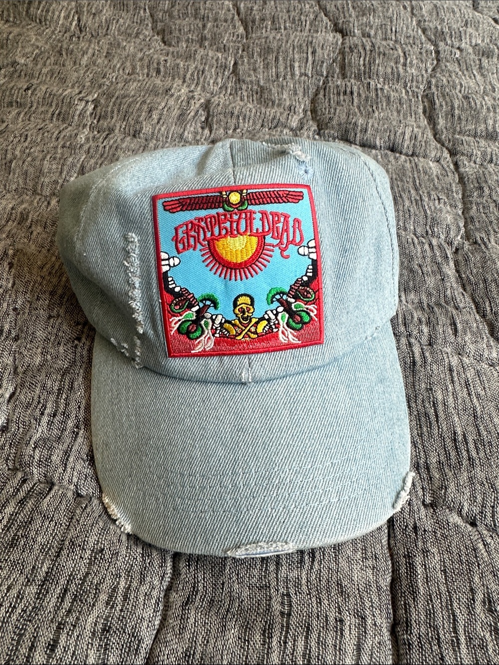 Grateful Dead Patch Light Wash Denim Cap